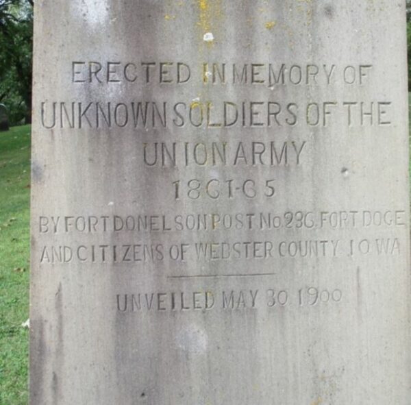 OAKDALE CEMETERY UNKNOWN SOLDIER MEMORIAL DEDICATION STONE