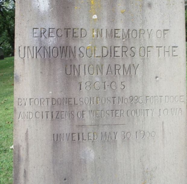OAKDALE CEMETERY UNKNOWN SOLDIER MEMORIAL DEDICATION STONE