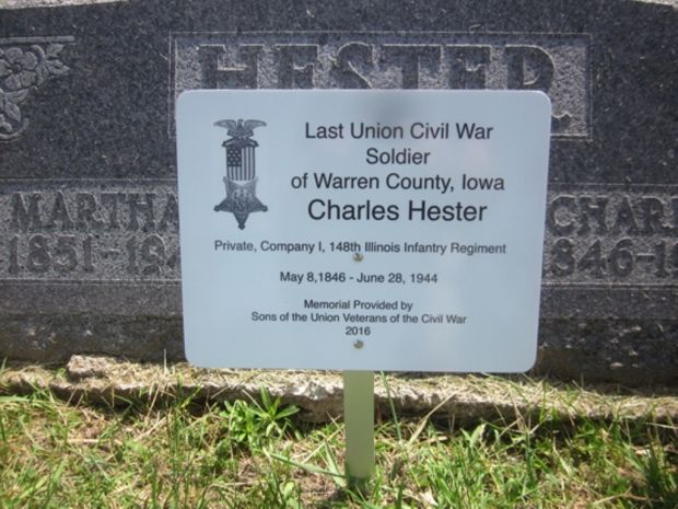 LAST LIVING CIVIL WAR SOLDIER OF WARREN COUNTY MEMORIAL STONE PLAQUE