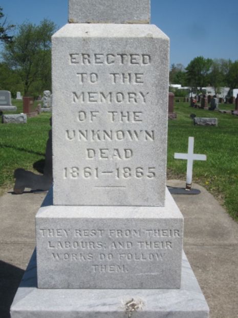 INDIANOLA CITY CEMETERY CIVIL WAR MEMORIAL DEDICATION STONE