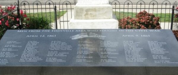 MEN FROM THE EDDYVILLE AREA WHO FOUGHT IN THE CIVIL WAR MEMORIAL