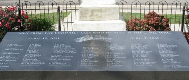 MEN FROM THE EDDYVILLE AREA WHO FOUGHT IN THE CIVIL WAR MEMORIAL