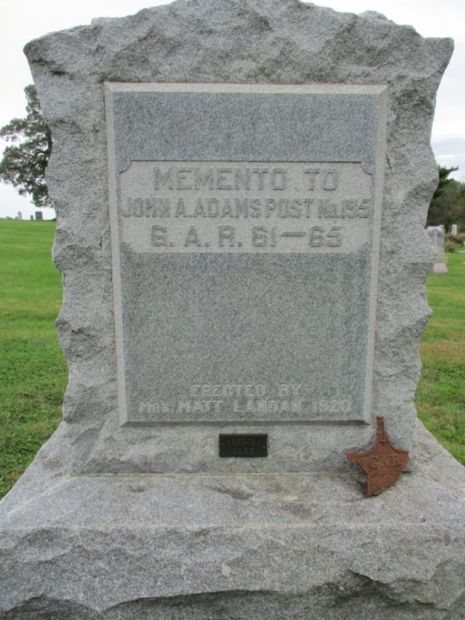 JOHN A. ADAMS POST NO. 195 CIVIL WAR MEMORIAL