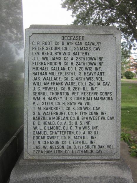 GRACE HILL CEMETERY CIVIL WAR VETERANS MEMORIAL STONE C