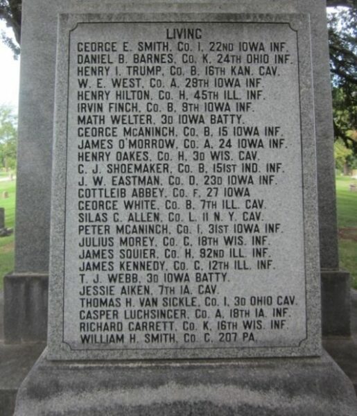 GRACE HILL CEMETERY CIVIL WAR VETERANS MEMORIAL STONE A