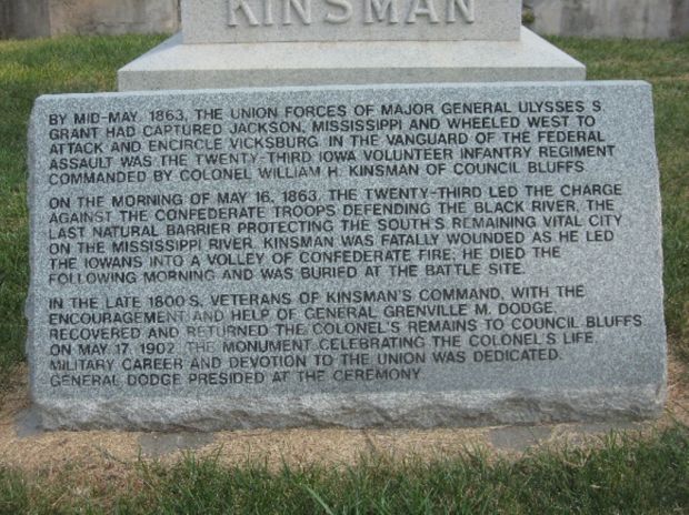 COL. WILLIAM KINSMAN WAR MEMORIAL PLAQUE