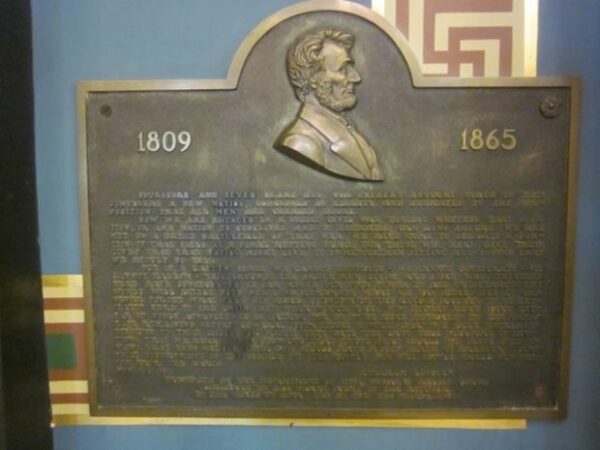 ABRAHAM LINCOLN’S GETTYSBURG ADDRESS MEMORIAL PLAQUE