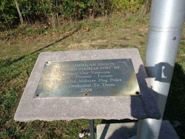 AMERICAN LEGION POST 315 MEMORIAL FLAG POLE PLAQUE