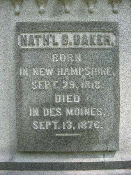 GENERAL NATHANIEL BAKER WAR MEMORIAL STONE A