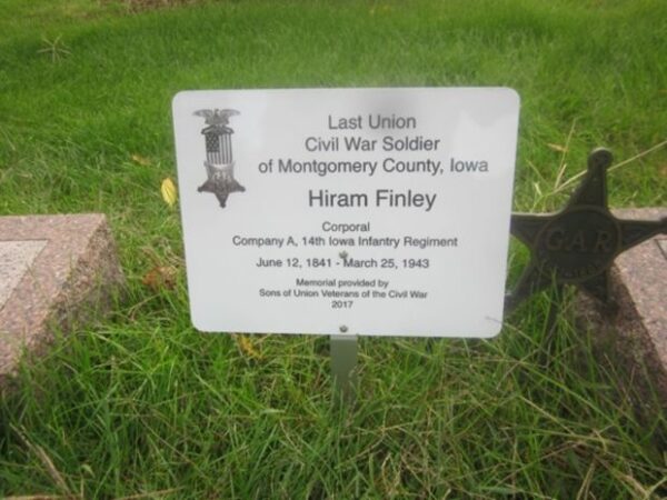 LAST LIVING CIVIL WAR SOLDIER OF MONTGOMERY COUNTY MEMORIAL PLAQUE