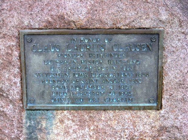 CLAUS LAURITS CLAUSEN CIVIL WAR CHAPLIN MEMORIAL PLAQUE