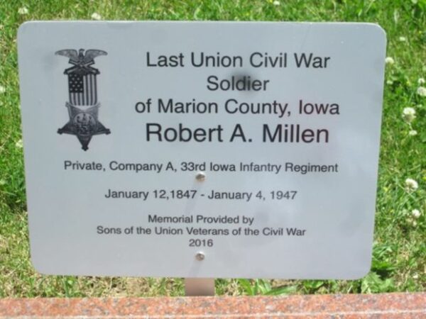 LAST LIVING CIVIL WAR SOLDIER OF MARION COUNTY MEMORIAL STONE PLAQUE