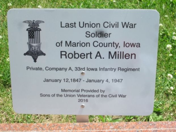 LAST LIVING CIVIL WAR SOLDIER OF MARION COUNTY MEMORIAL STONE PLAQUE