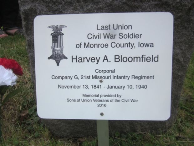 LAST LIVING CIVIL WAR SOLDIER OF MONROE COUNTY MEMORIAL STONE PLAQUE