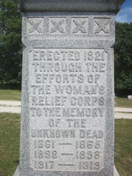 PERU CEMETERY UNKNOWN DEAD MEMORIAL DEDICATION STONE