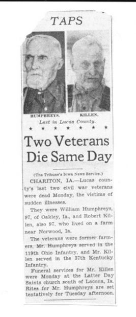 LAST LIVING CIVIL WAR SOLDIER OF LUCAS COUNTY MEMORIAL STONE