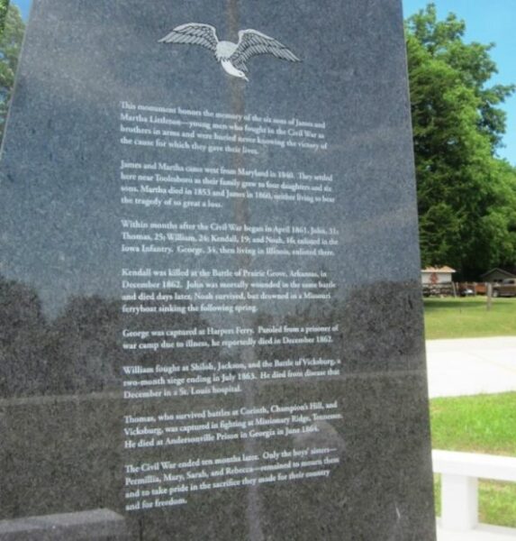 LITTLETON BROTHERS CIVIL WAR MEMORIAL STONE B