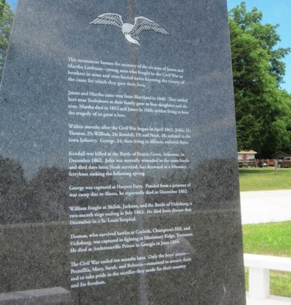 LITTLETON BROTHERS CIVIL WAR MEMORIAL STONE B