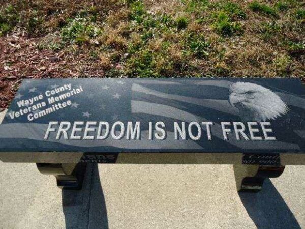 WAYNE COUNTY FREEDOM IS NOT FREE MEMORIAL BENCH