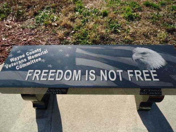 WAYNE COUNTY FREEDOM IS NOT FREE MEMORIAL BENCH