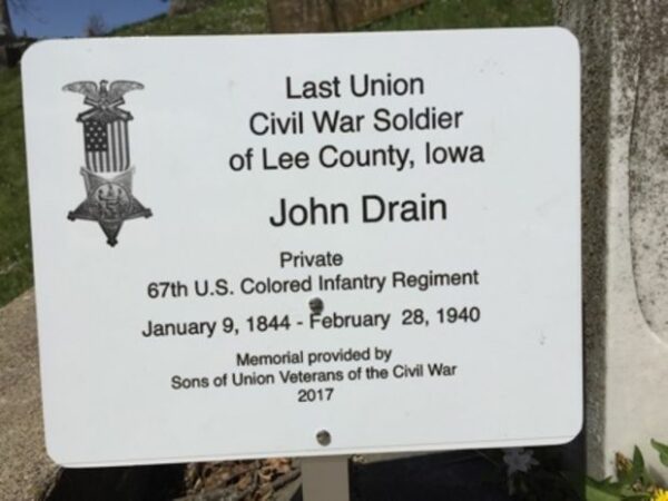 LAST LIVING CIVIL WAR SOLDIER OF LEE COUNTY MEMORIAL STONE PLAQUE