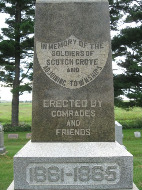 SCOTCH GROVE CIVIL WAR MEMORIAL DEDICATION STONE