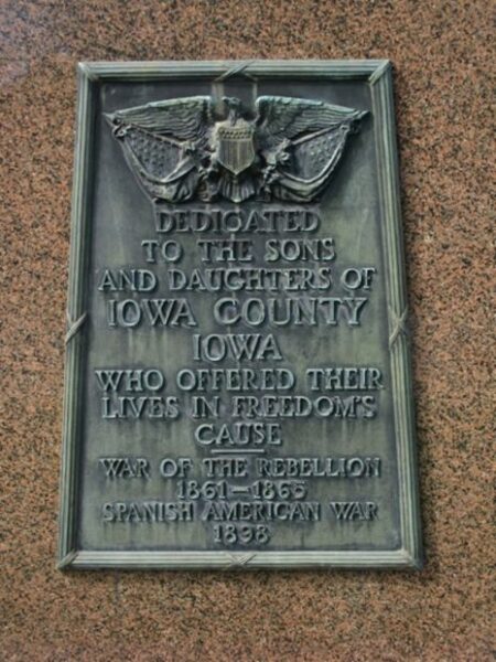 IOWA COUNTY SOLDIER MEMORIAL PLAQUE