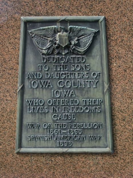 IOWA COUNTY SOLDIER MEMORIAL PLAQUE