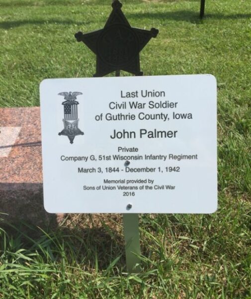 LAST LIVING CIVIL WAR SOLDIER OF GUTHRIE COUNTY MEMORIAL PLAQUE