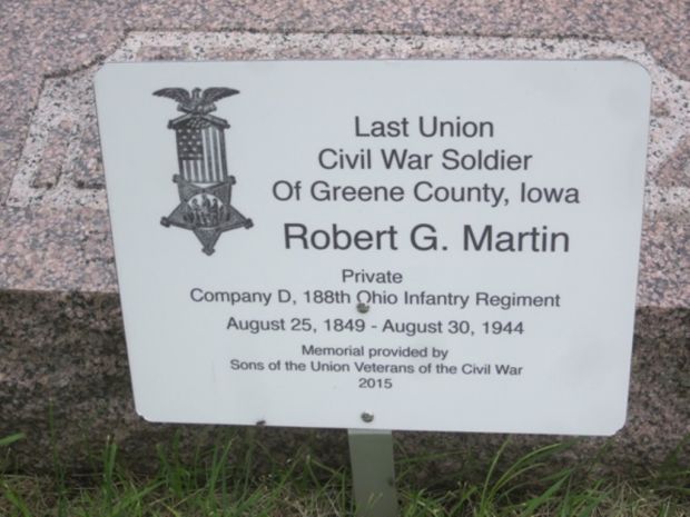 LAST LIVING CIVIL WAR SOLDIER OF GREENE COUNTY MEMORIAL STONE PLAQUE