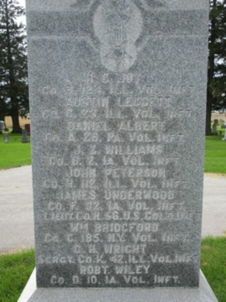 GRAND JUNCTION CEMETERY CIVIL WAR MEMORIAL SIDE C
