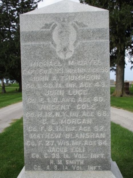 GRAND JUNCTION CEMETERY CIVIL WAR MEMORIAL SIDE B