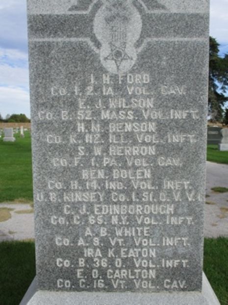 GRAND JUNCTION CEMETERY CIVIL WAR MEMORIAL SIDE A