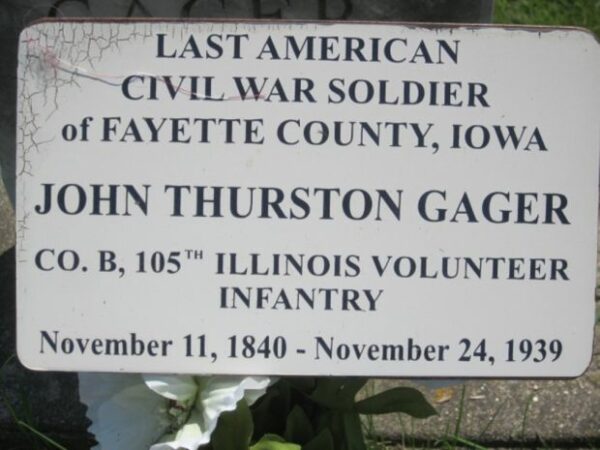 LAST LIVING CIVIL WAR SOLDIER OF FAYETTE COUNTY MEMORIAL STONE PLAQUE