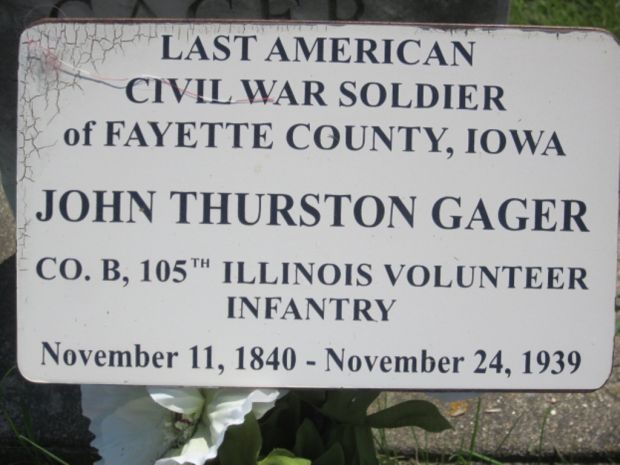 LAST LIVING CIVIL WAR SOLDIER OF FAYETTE COUNTY MEMORIAL STONE PLAQUE