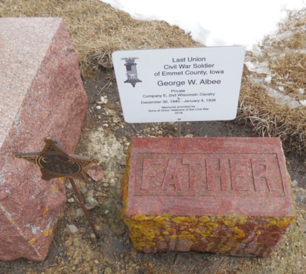 LAST LIVING CIVIL WAR SOLDIER OF EMMET COUNTY MEMORIAL STONE PLAQUE