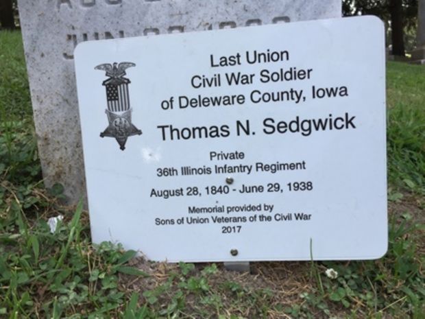 LAST LIVING CIVIL WAR SOLDIER OF DELAWARE COUNTY MEMORIAL STONE PLAQUE
