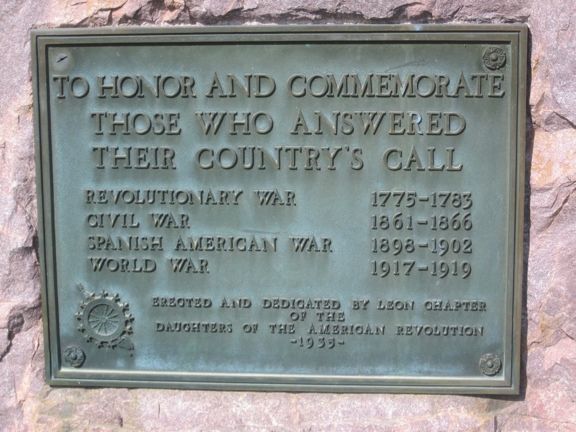 LEON CEMETERY VETERANS MEMORIAL PLAQUE