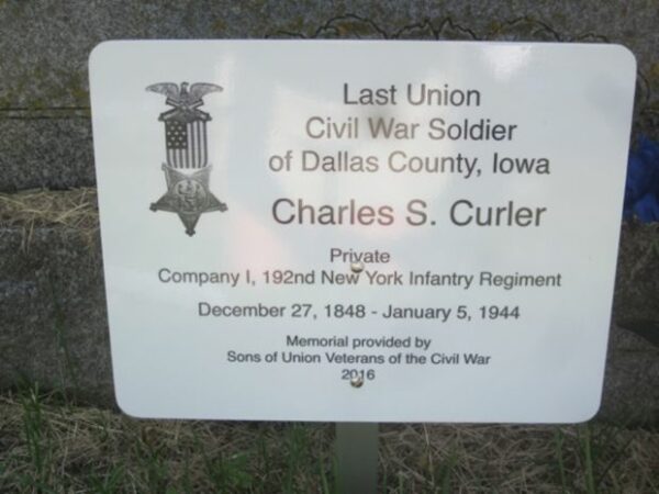 LAST LIVING CIVIL WAR SOLDIER OF DALLAS COUNTY MEMORIAL STONE PLAQUE