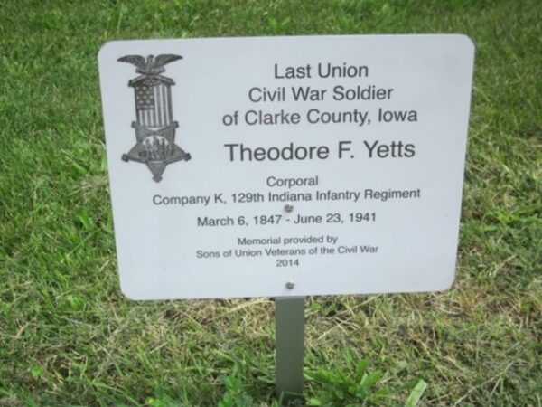 LAST LIVING CIVIL WAR SOLDIER OF CLARKE COUNTY MEMORIAL STONE PLAQUE
