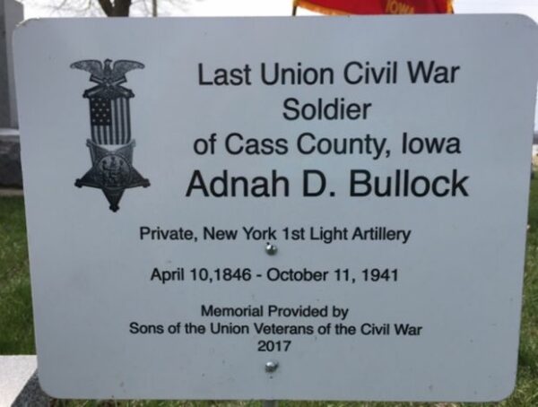LAST LIVING CIVIL WAR SOLDIER OF CASS COUNTY MEMORIAL STONE PLAQUE