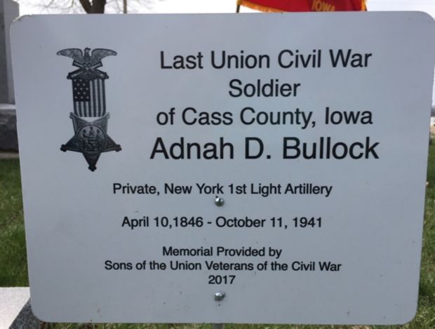 LAST LIVING CIVIL WAR SOLDIER OF CASS COUNTY MEMORIAL STONE PLAQUE