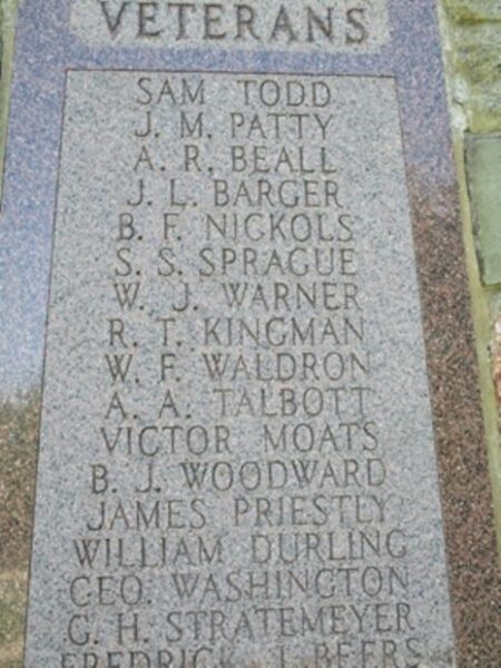 CARROLL CITY CEMETERY CIVIL WAR MEMORIAL STONE D