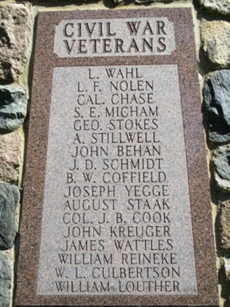 CARROLL CITY CEMETERY CIVIL WAR MEMORIAL STONE A