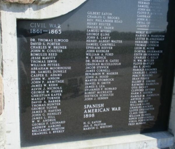 CARROLL CITY CEMETERY VETERANS MEMORIAL PANEL