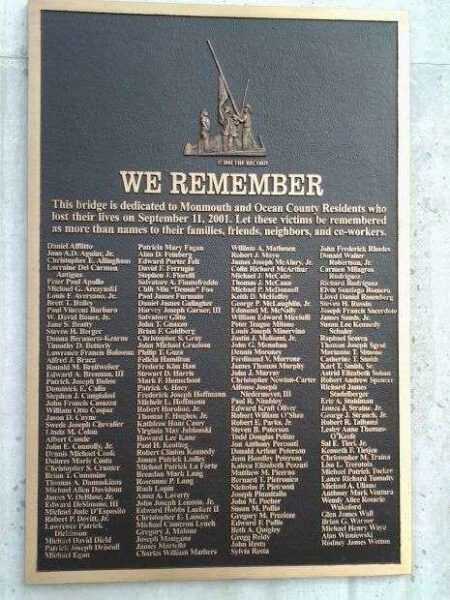 SEPTEMBER 11 MEMORIAL BRIDGE PLAQUE B