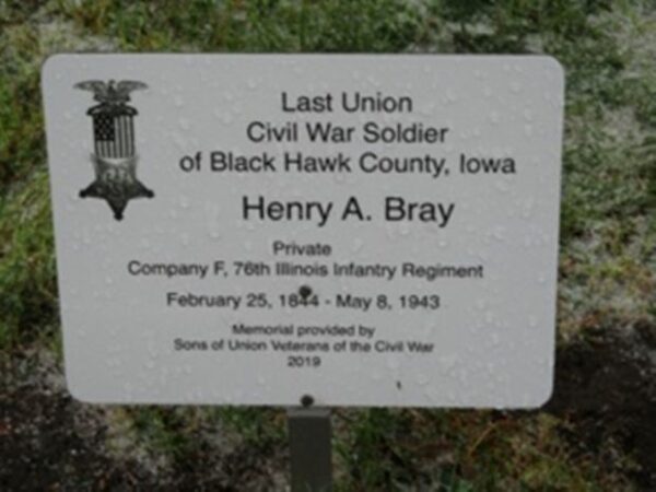 LAST LIVING CIVIL WAR SOLDIER OF BLACK HAWK COUNTY MEMORIAL STONE PLAQUE