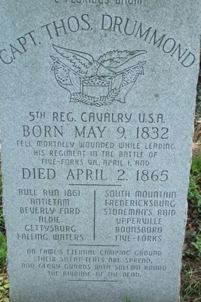CAPT. THOS DRUMMOND WAR MEMORIAL CEMETERY STONE