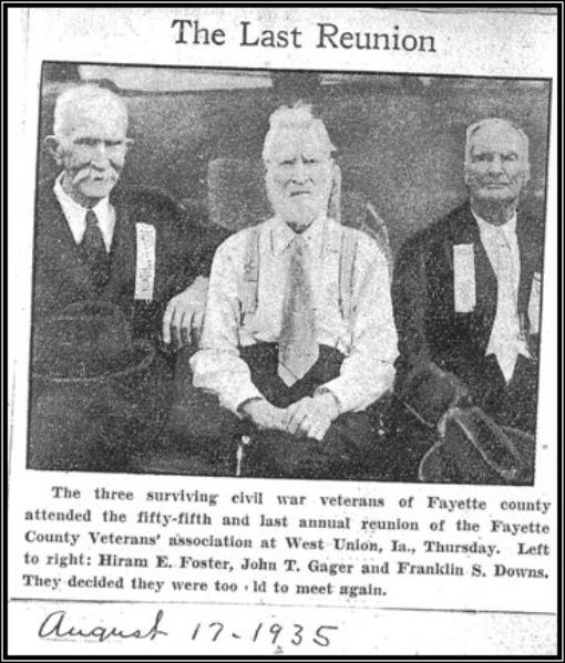 LAST LIVING CIVIL WAR SOLDIER OF FAYETTE COUNTY MEMORIAL PHOTO