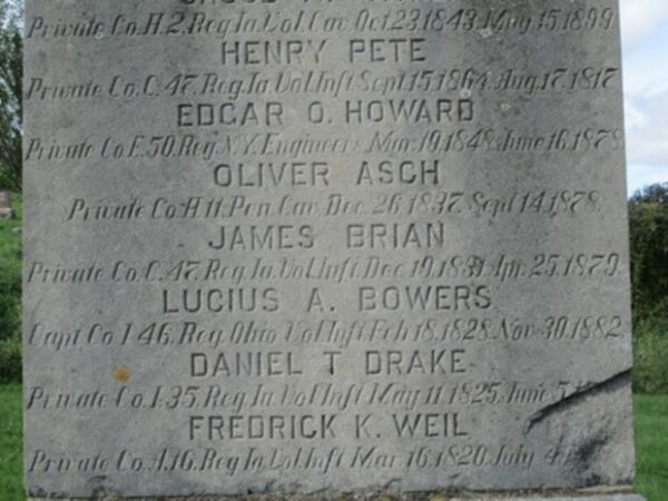 PLEASANT HILL CEMETERY CIVIL WAR MEMORIAL STONE C